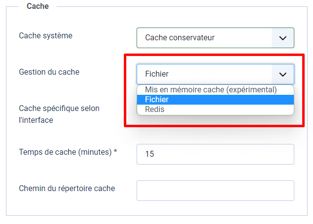 gestion du cache Joomla 4 