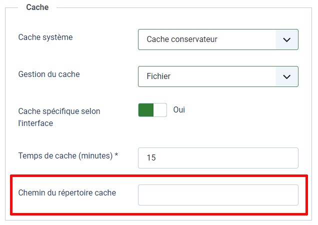 chemin du répertoire cache de Joomla 4