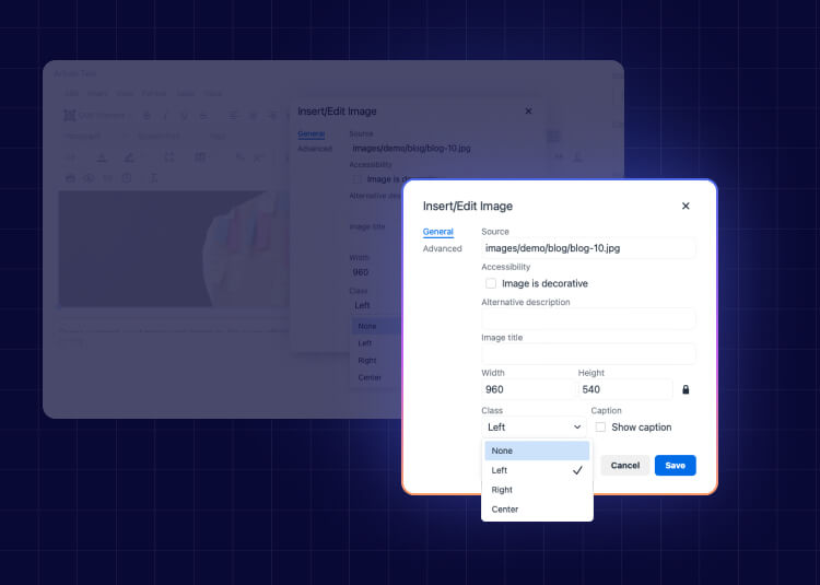Joomla 5 : alignement d'image