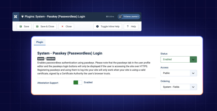 joomla 5 passkey plugin