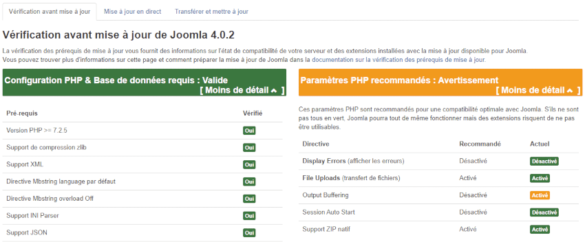 Joomla technical requirement migration Joomla 4