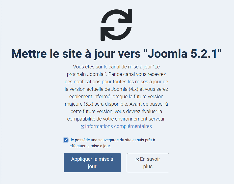 Dernières étapes pour la mise à jour Joomla 5