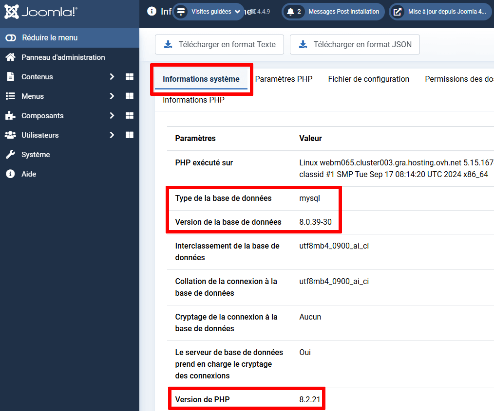 information system Joomla 4