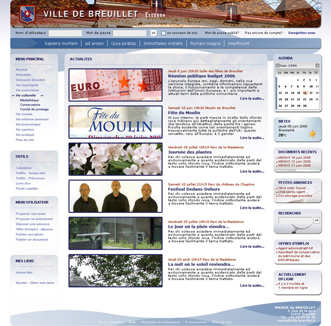 Design et création du Template Joomla : Ville de Breuillet