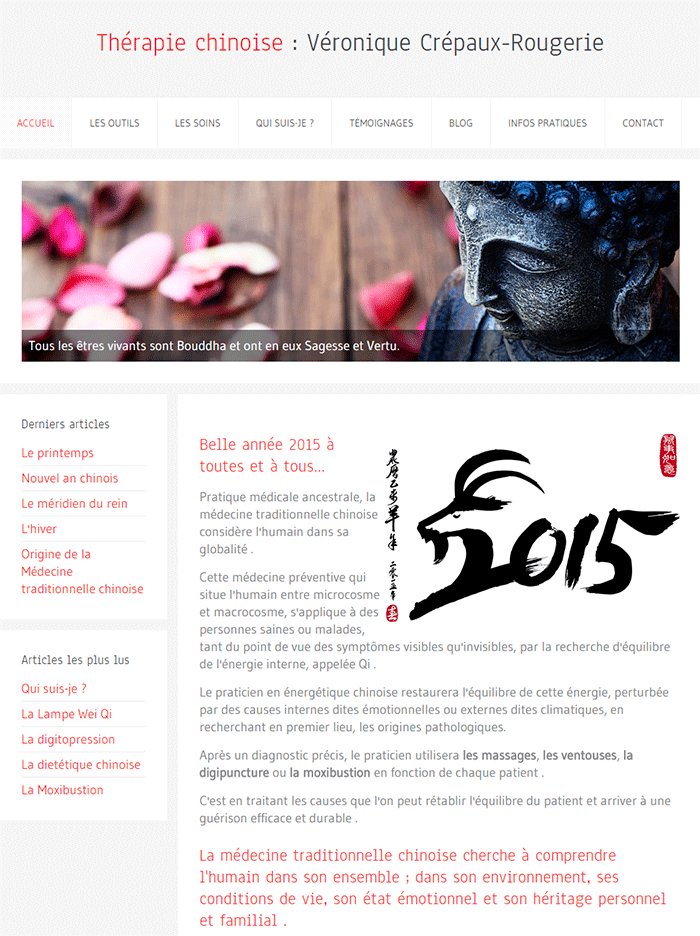 thérapie chinoise : modification d'un template Joomla Yootheme