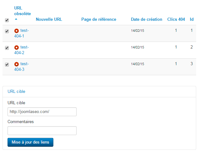 composant redirection en masse